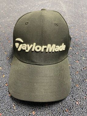 TaylorMade Black Hat with White Logo